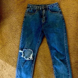 Size S (US 4) Ripped Blue jeans